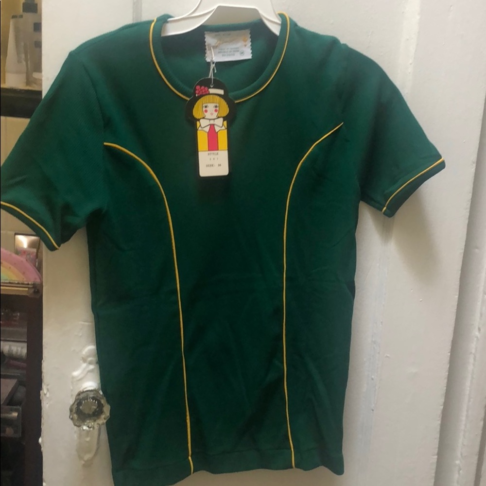 Deadstock Vintage 70s Green and Yellow Top NWT